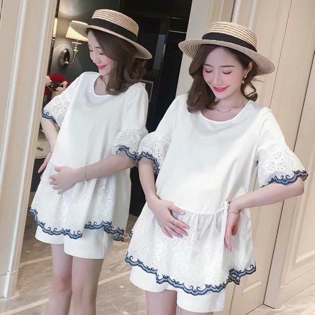đồ bộ bầu lửng chất đẹp mát mặc hè hợp thời trang hàng quảng châu cao cấp
