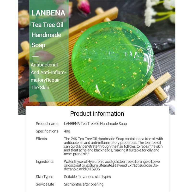 EXO LANBENA Handmade Facial Soap Tea Tree Oil Cleansing