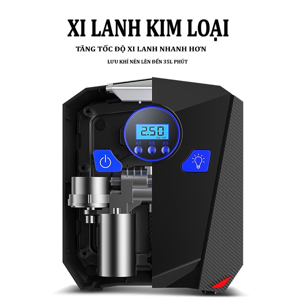 ⚡️MẪU HOT 2021⚡️ Máy Bơm Lốp Ô Tô AIKESI 2020 Áp Suất Điện Tử 35l/p - Loại Bơm Cực Khỏe