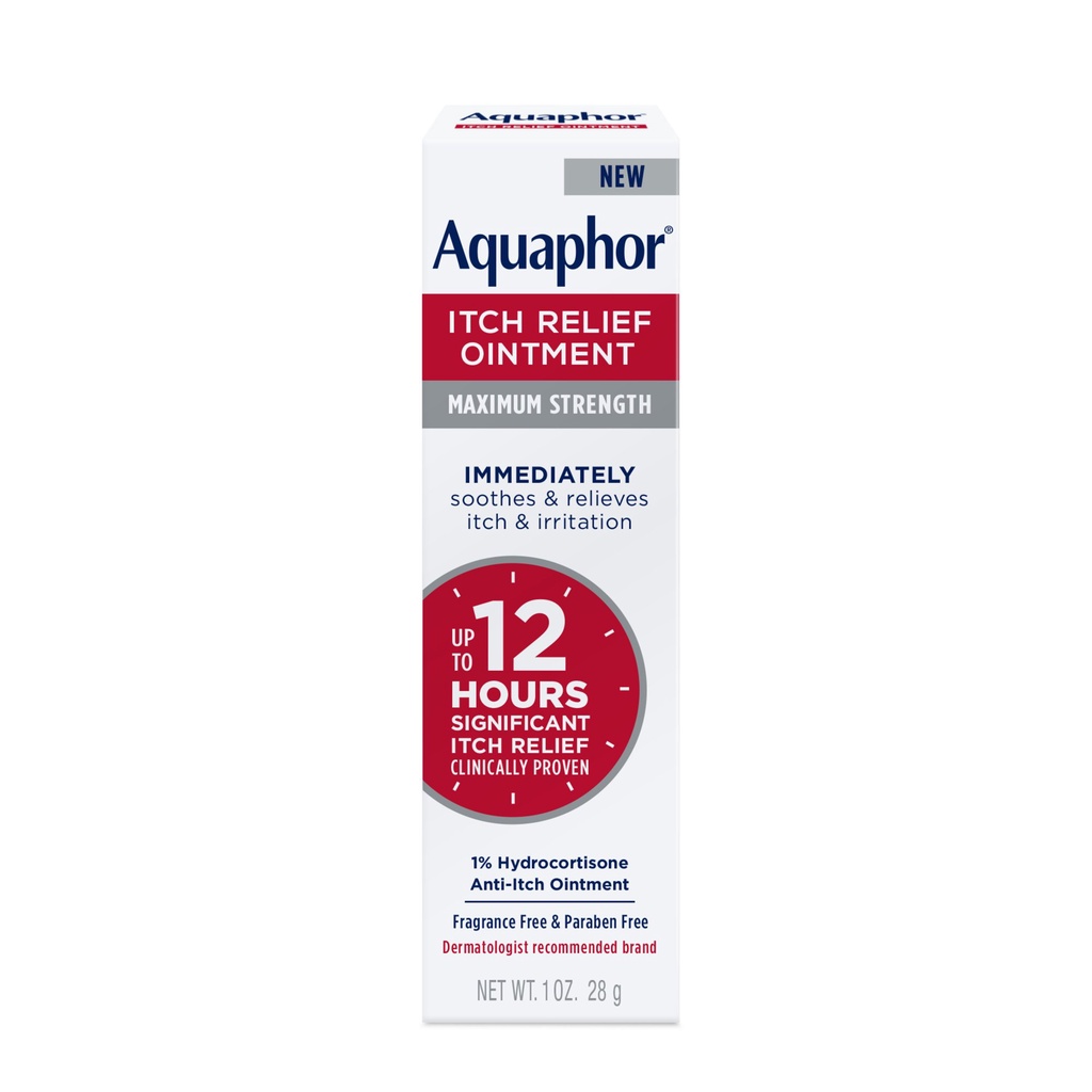 Aquaphor Itch Relief Ointment, 1% Hydroc0rtis0ne - Kem đa năng chống ngứa do chàm, nấm 28g