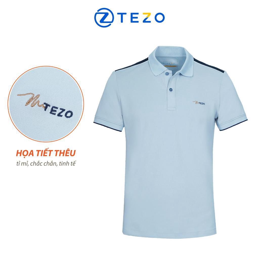 Áo polo nam Tezo phông nam có cổ thiết kế phối vai 23APCT035