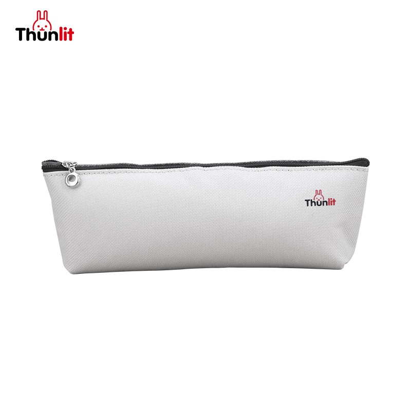Túi đựng bút Thunlit vải bạt sức chứa lớn màu xám thời trang đơn giản cho học sinh