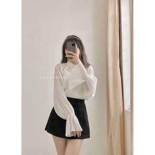Áo voan dập li tay xoè