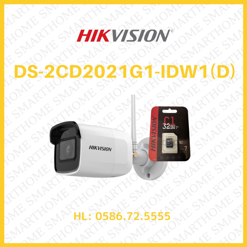 [ SẢN PHẨM BÁN CHẠY] Camera IP hồng ngoại không dây 2.0 Megapixel HIKVISION DS-2CD2021G1-IDW1
