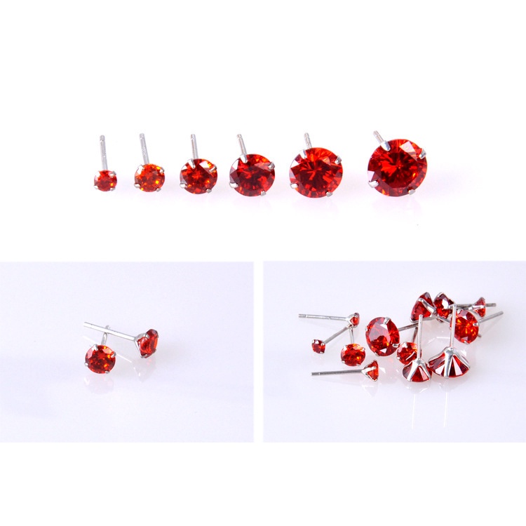 Khuyên tai bạc đính đá thạch anh tím phong cách thời trang Âu Mỹ