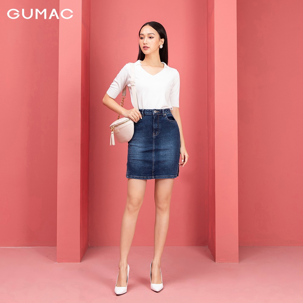 [Mã WABRGM11 giảm 10% đơn 250K] Chân Váy jean nữ xẻ lai VJA9240 GUMAC | BigBuy360 - bigbuy360.vn