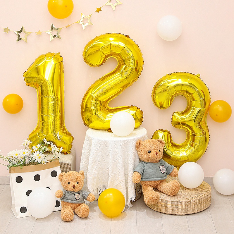 Bong Bóng Số 0-9 32Inch Trang Trí Tiệc