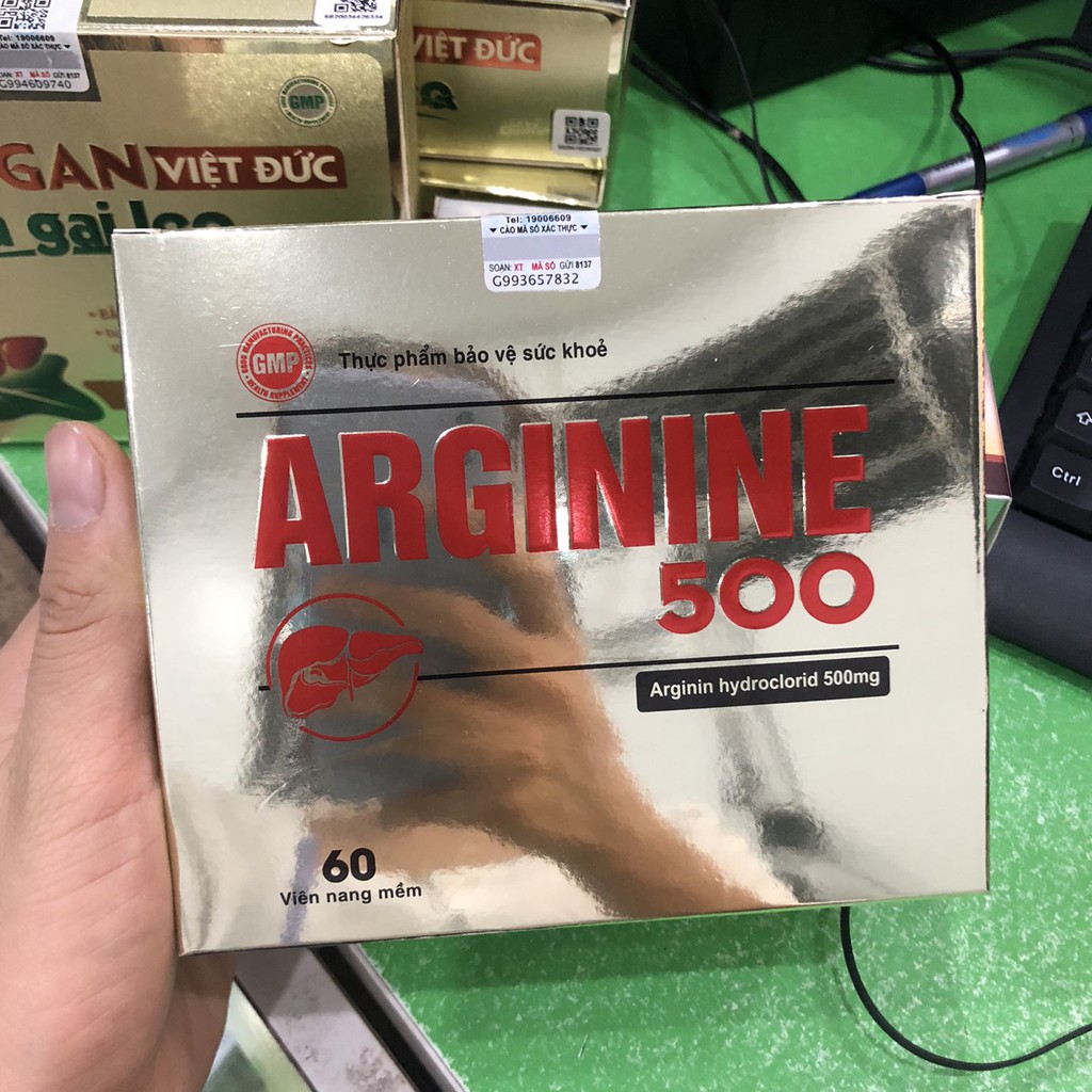 Arginine 500 VIỆT ĐỨC Hỗ Trợ Giải Độc Gan