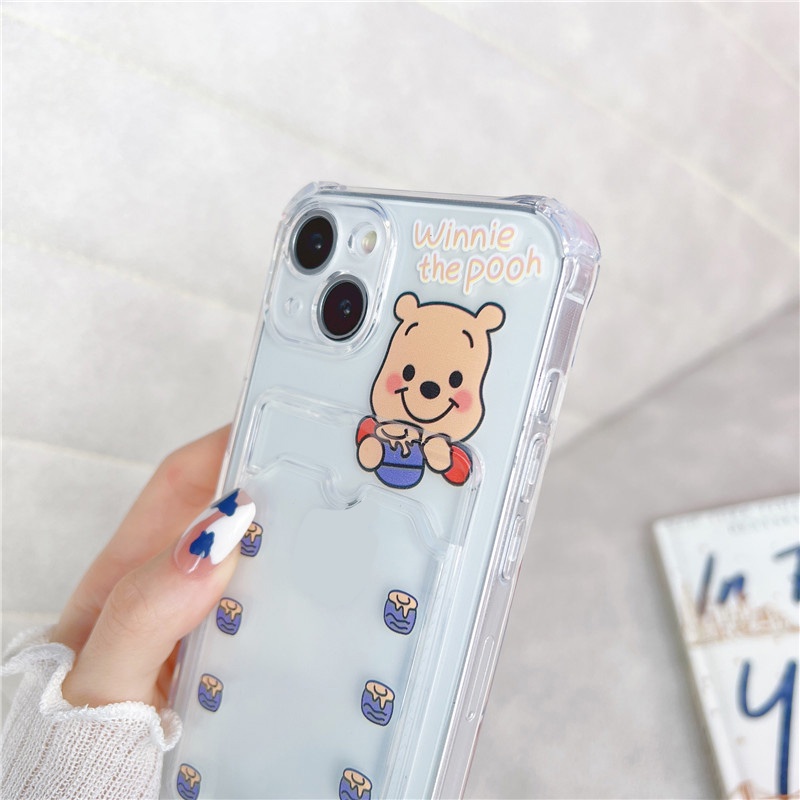 Ốp Điện Thoại Tpu Dẻo In Hình Winnie / Kitty Có Ngăn Đựng Thẻ Cho iphone 8 Plus / 11 / xs max / 12 / 13 XR Giá Đỡ
