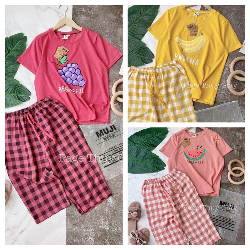 Bộ dưa hấu- nho- chuối + quần