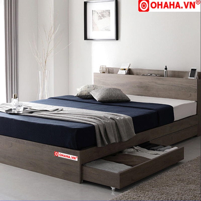 Giường Ngủ Gỗ Hiện Đại GN106-OHAHA- Kiểu Nội Thất Lắp Ráp