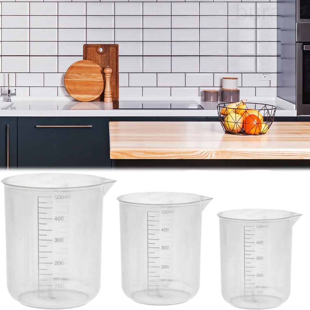Set 5 cốc đo lường dung dịch bằng nhựa an toàn tiện dụng cho phòng thí nghiệm