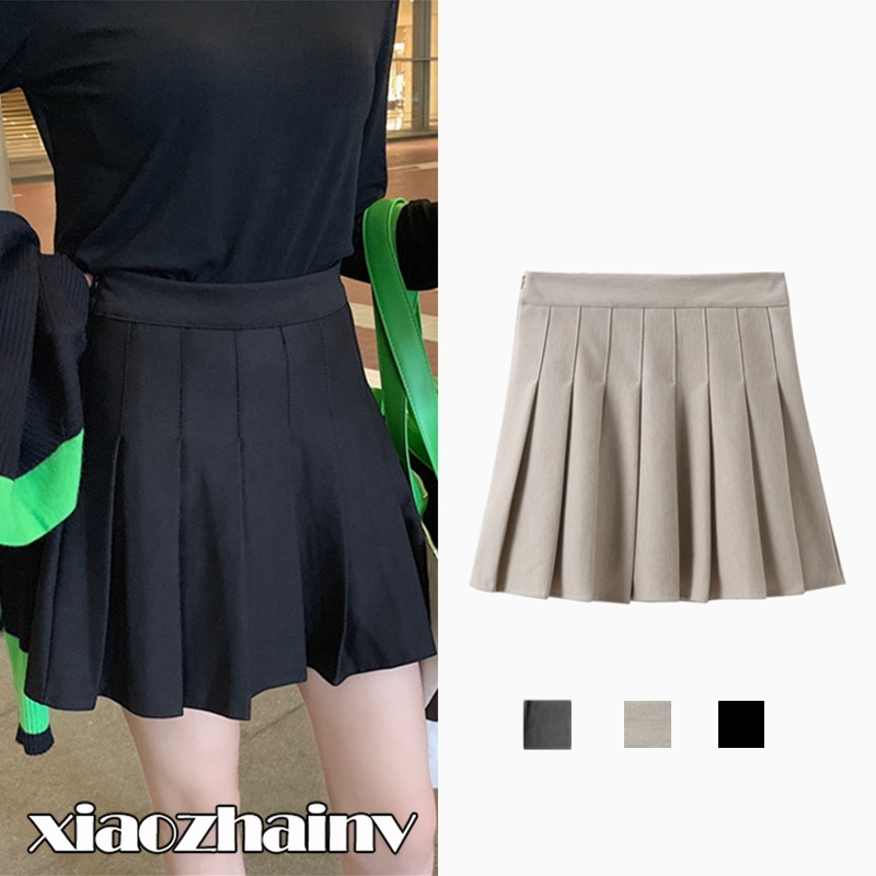 Chân Váy Xiaozhainv Chữ A Xếp Ly Màu Trơn Phong Cách Hàn Quốc Cho Nữ | BigBuy360 - bigbuy360.vn