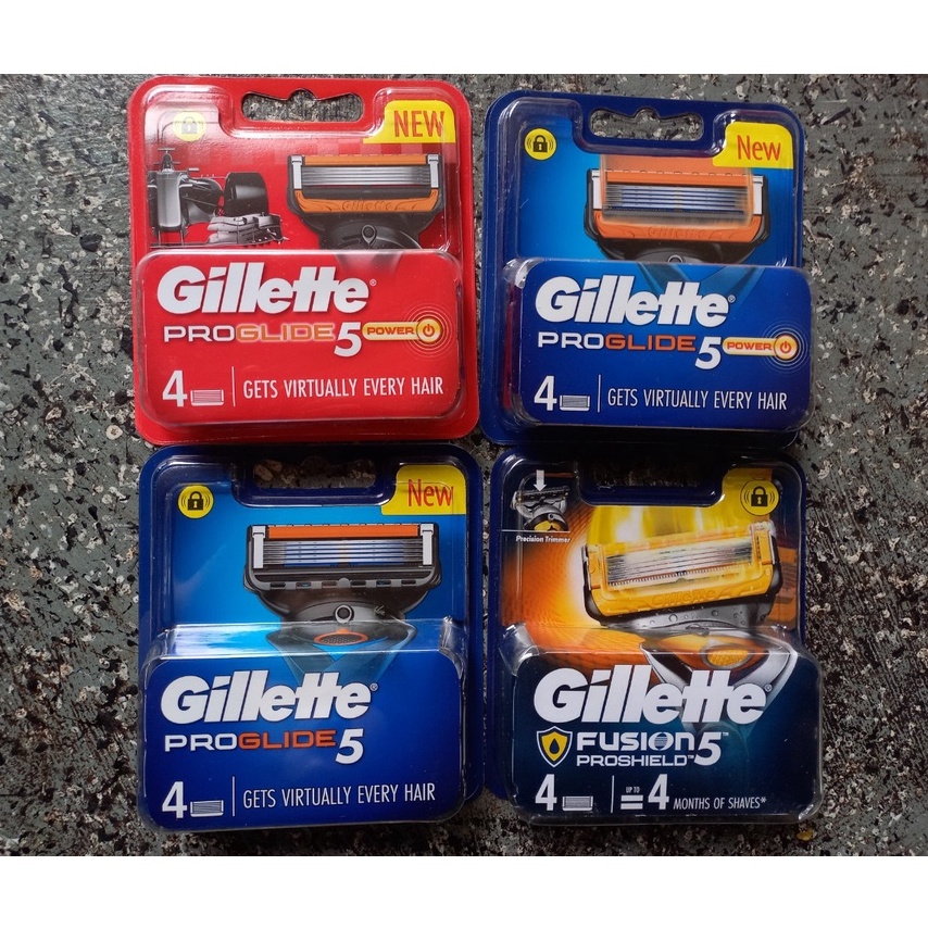 Hộp lưỡi dao cạo râu Gillette 5 lưỡi Fusion proshield/  Proglide Proglide power ( mẫu mới)