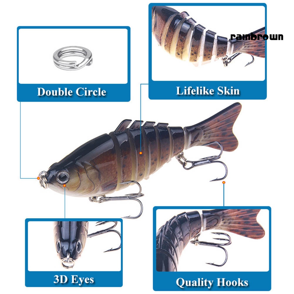 10cm Multi Jointed Fishing Artificial Lifelike Lure Wobbler Swim Bait Tackle /RXHW/