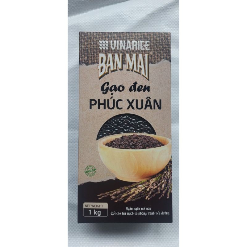 Gạo Phúc Xuân gạo lứt đen 1Kg -Vinaseed- Cơm mềm dẻo, tốt cho tim mạch và tiểu đường, giảm cholesterol, ngăn ngừa mỡ máu | BigBuy360 - bigbuy360.vn
