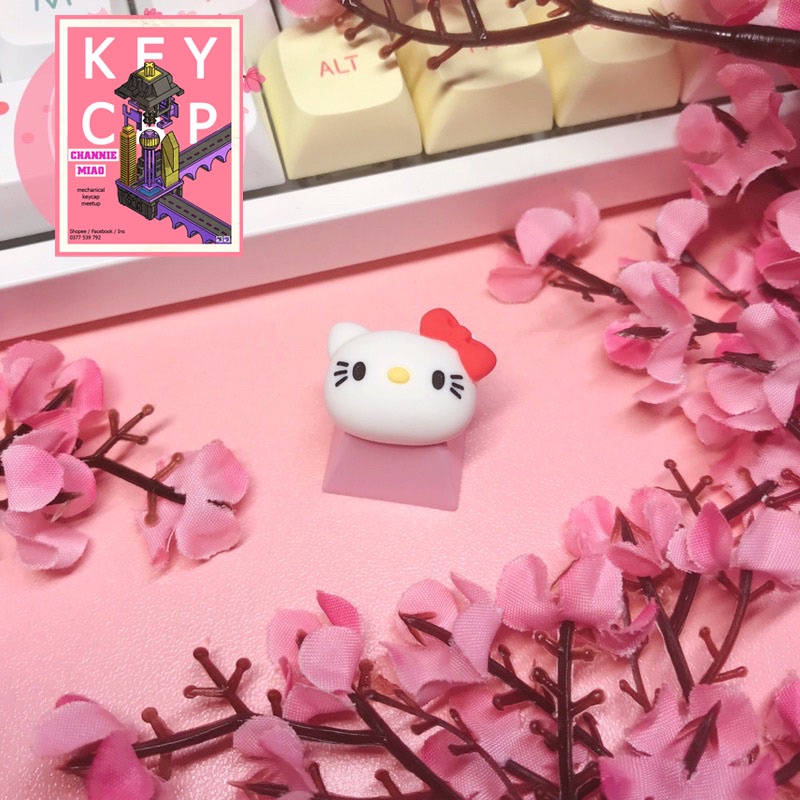 Keycap Gấu Hồng Dễ Thương Nút Bàn Phím Cơ
