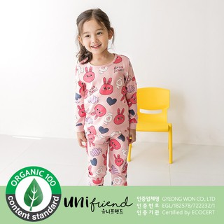 Bộ đồ bé gái Hàn Quốc uniFriend dài tay _ kẹo
