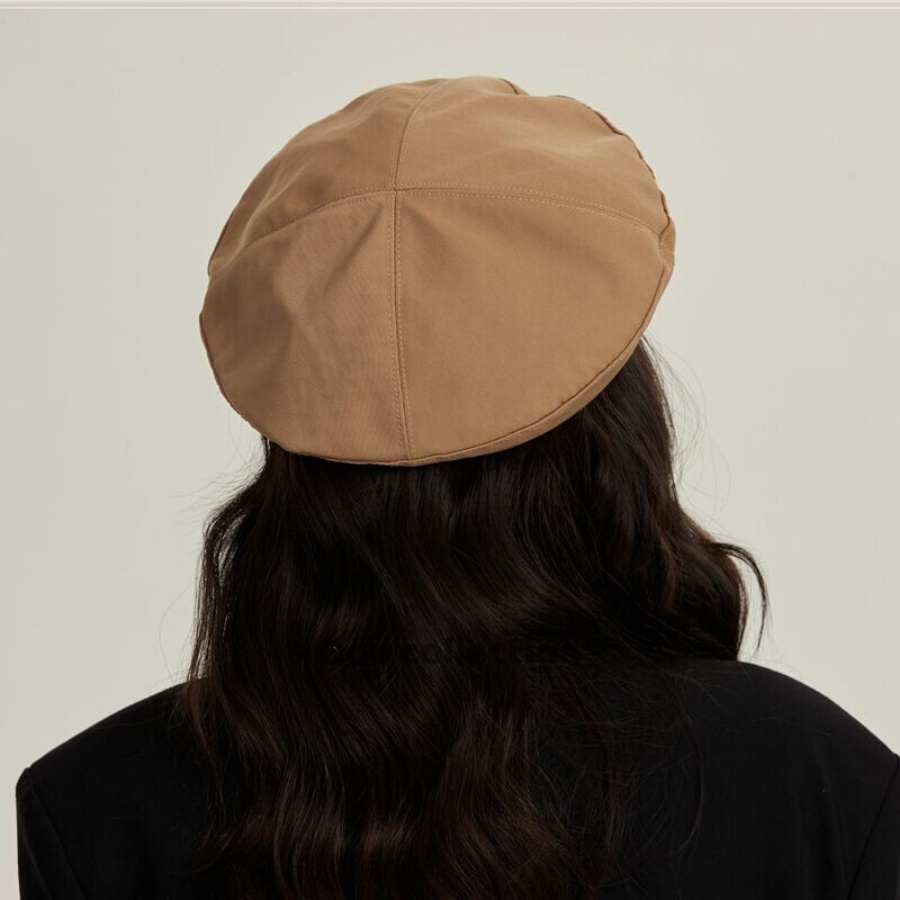 Mũ beret nữ trơn, Mũ nồi họa sĩ chất liệu cotton họa tiết D phong cách ulzzang có dây rút thời trang thu đông - Mã NV051