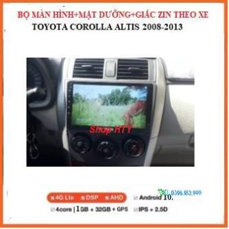 Màn hình DVD Android 9 inch+Mặt Dưỡng cao cấp cho xe TOYOTA ALTIS 2008-2013,màn dùng Wifi hoặc sim 4G sử dụng Tiếng Viêt