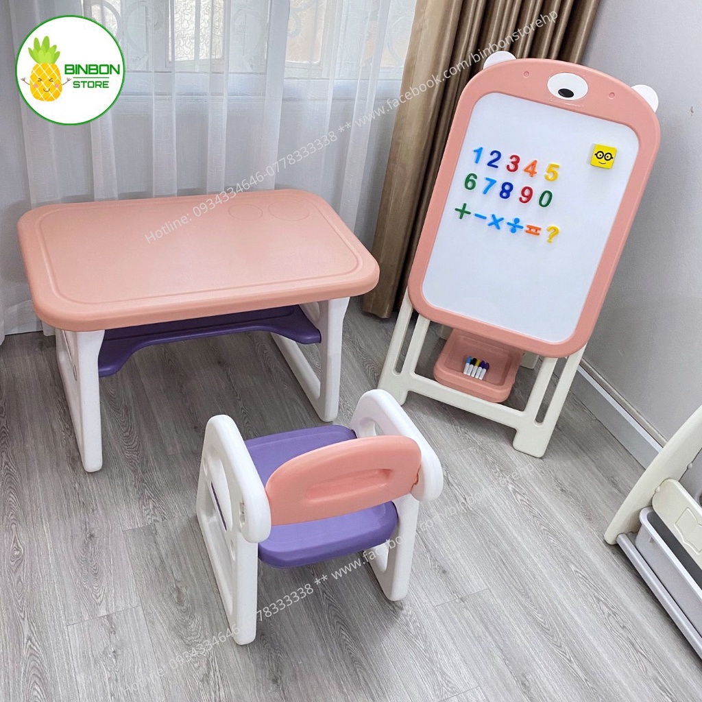 Bảng vẽ cho bé, Bảng và ghế các hình cho bé khủng long, ếch, gấu
