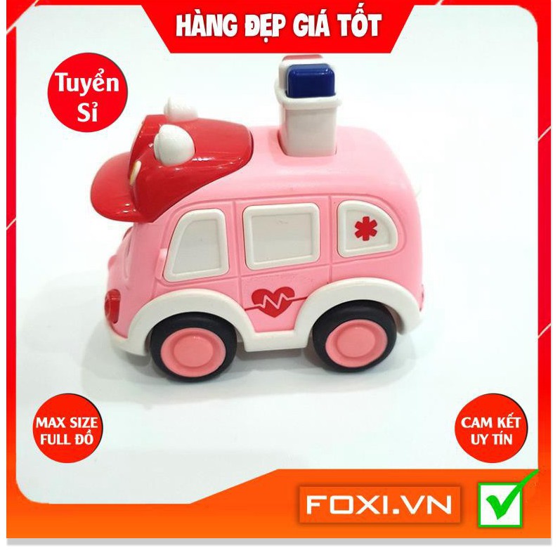Xe đồ chơi cảnh sát police màu hồng và màu xanh siêu dễ thương cho các bé