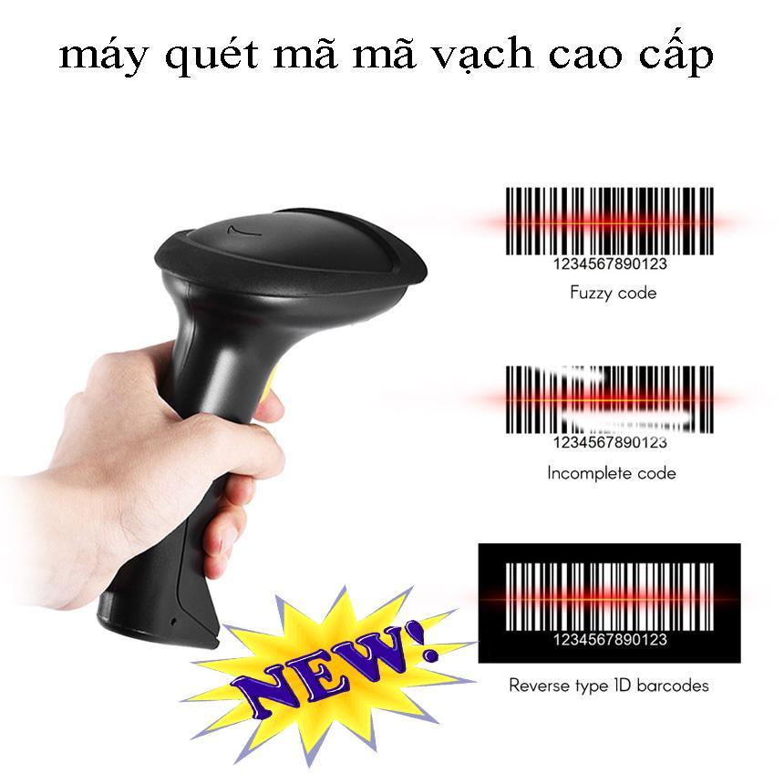 Máy bắn mã vạch, máy quét mã vạch, Kết nối không dây, công nghệ 2.4G laser giúp đọc sảm phẩm cực nhanh