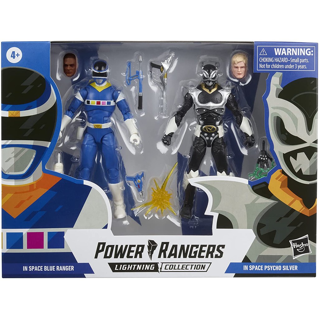 Mô hình nhân vật Hasbro ⚡ Power Rangers Lightning Collection ⚡ 6 inch In Space: Blue Ranger Vs. Silver Psycho Ranger