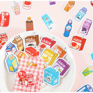 Hộp 45 miếng sticker mẫu nước trái cây tomato juice