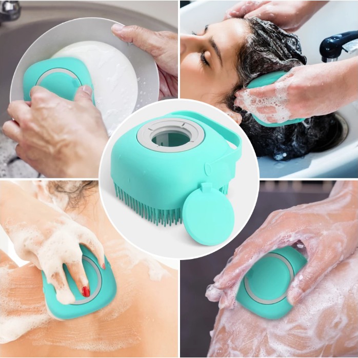 Bàn chải tắm silicon tạo bọt mềm mại, gội đầu, tẩy da chết, massage cơ thể, phù hợp cho bé yêu