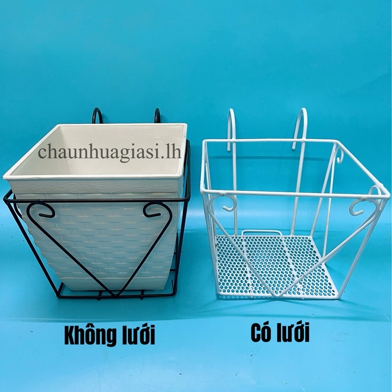 Giỏ để hoa ban công, Khung sắt treo lan can, Móc sắt để chậu hoa treo ban công