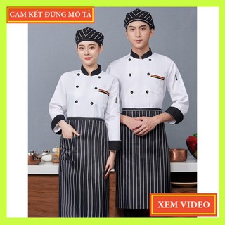 ( Có Video)TẠP DỀ BẾP VẢI KẺ ĐEN TRẮNG - TẠP DỀ VẢI KHÔNG NHĂN HẠN CHẾ BÁM BẨN