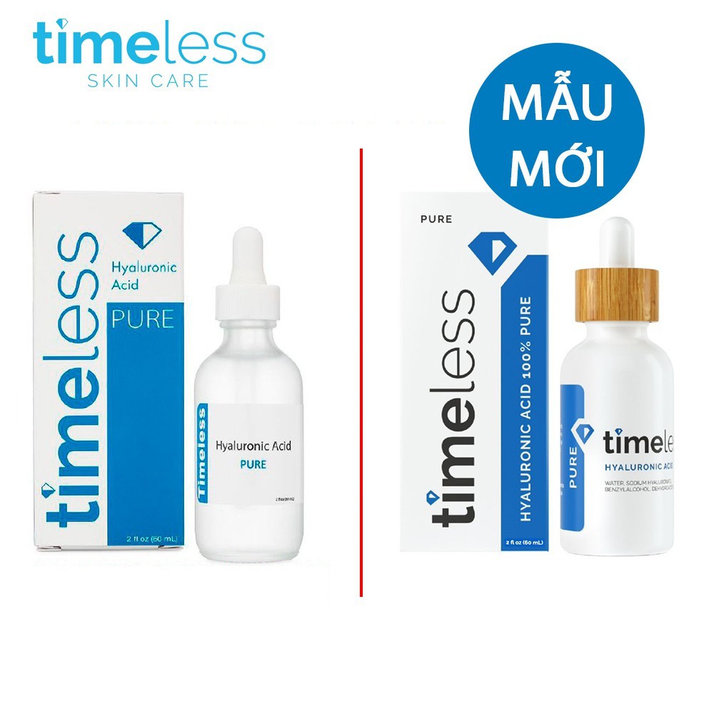 Tinh Chất Cấp Nước, Dưỡng Ẩm Sâu Timeless Hyaluronic Acid 100% Pure Serum 30ml/60ml