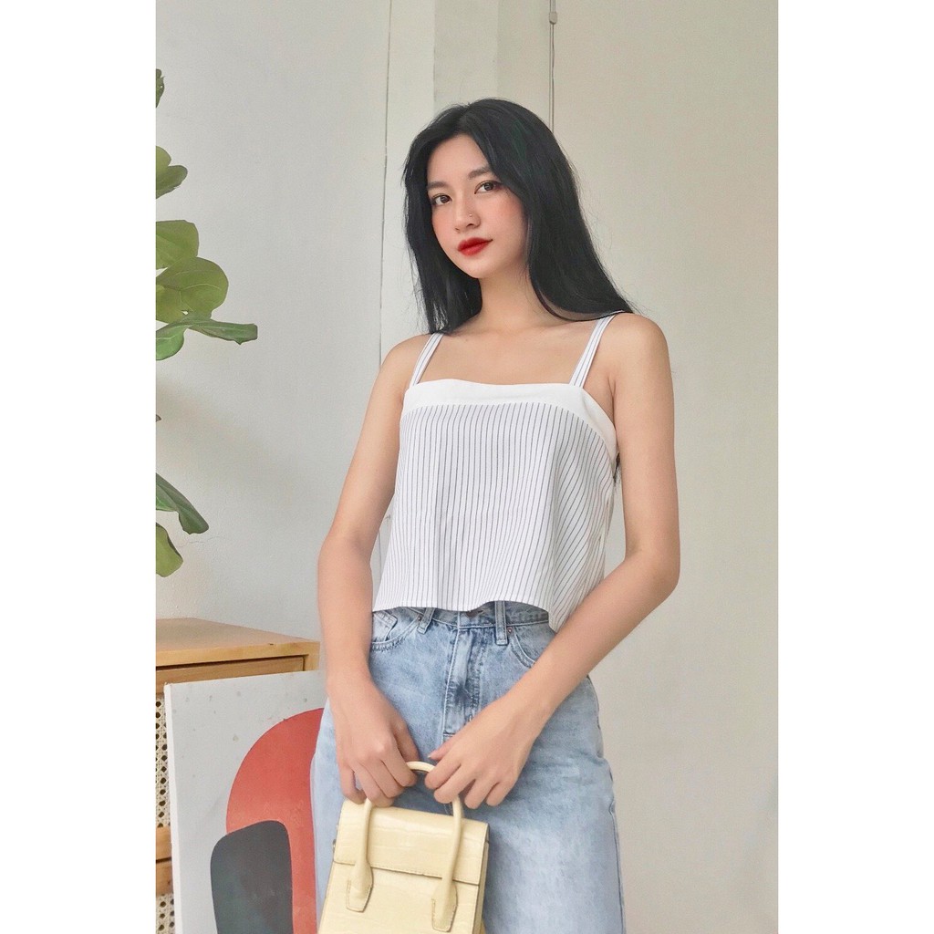 Áo 2 dây sexy phối viền trắng 92WEAR ADN0009 | BigBuy360 - bigbuy360.vn