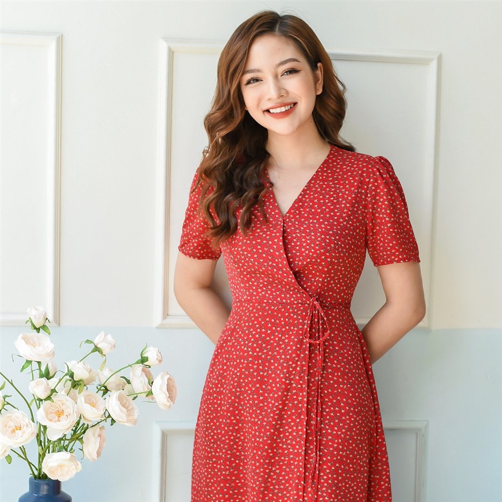 Váy Hoa Nhí, Đầm Hoa Nhí 3 Màu Thiết Kế Xẻ Tà Sang Chảnh Cho Các Chị Em MASIE DK461