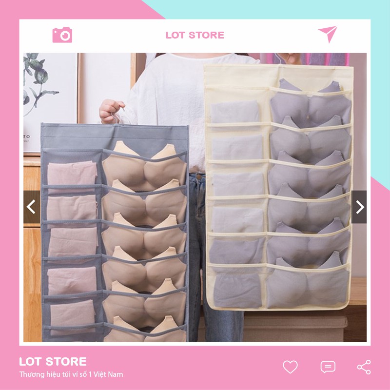 Túi chất liệu vải lưới đựng đồ lót treo tủ bền chắc tiện lợi LOTSTORE TI25