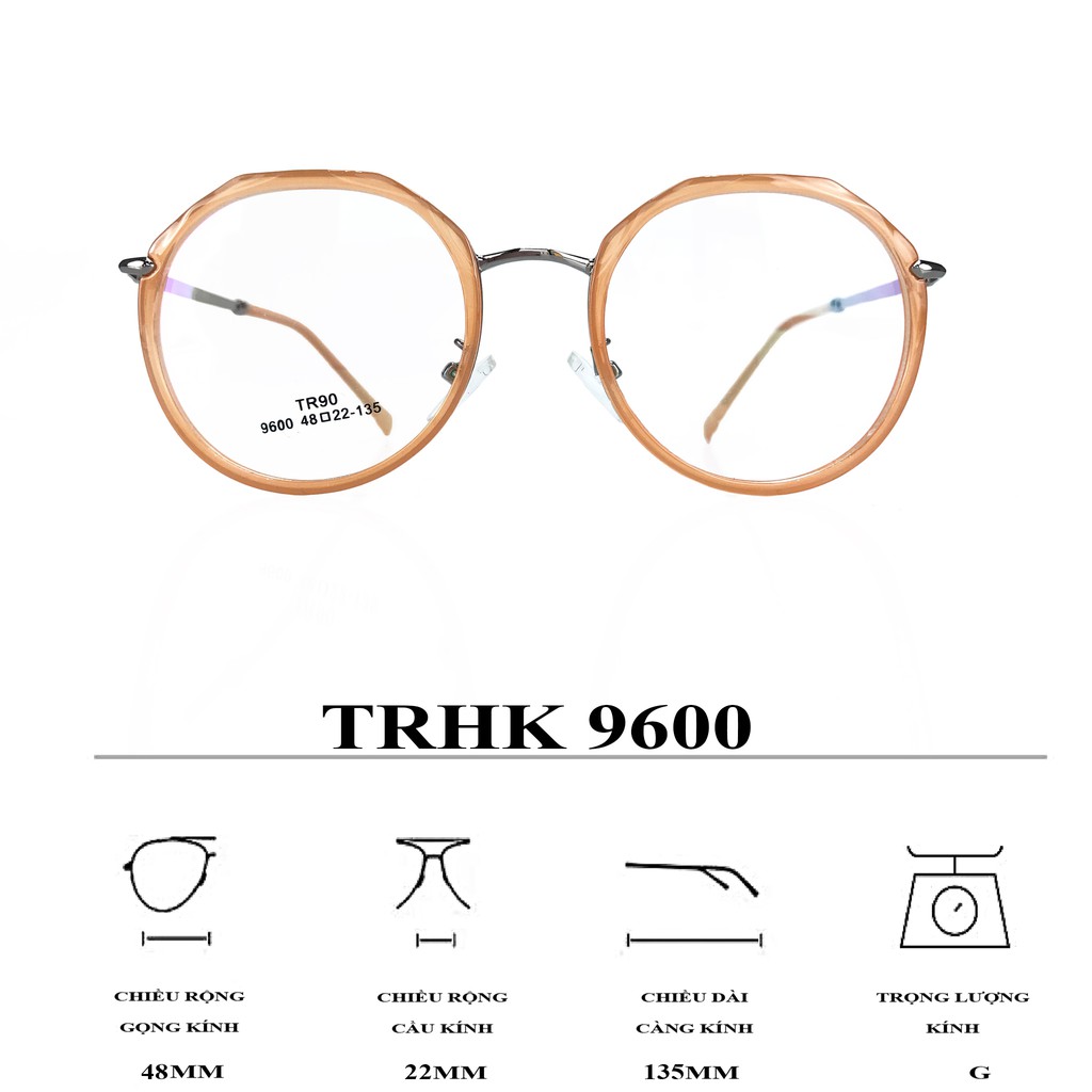Gọng kính Tròn Hợp Kim Ouress 9600 Cực Nhẹ Thời Trang Unisex Nam Nữ