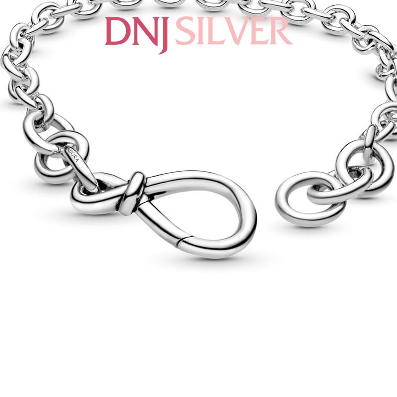Vòng charm bạc 925 cao cấp - Mẫu vòng Chunky Infinity Knot Chain Bracelet, mẫu dây xích, có thể mix charm treo