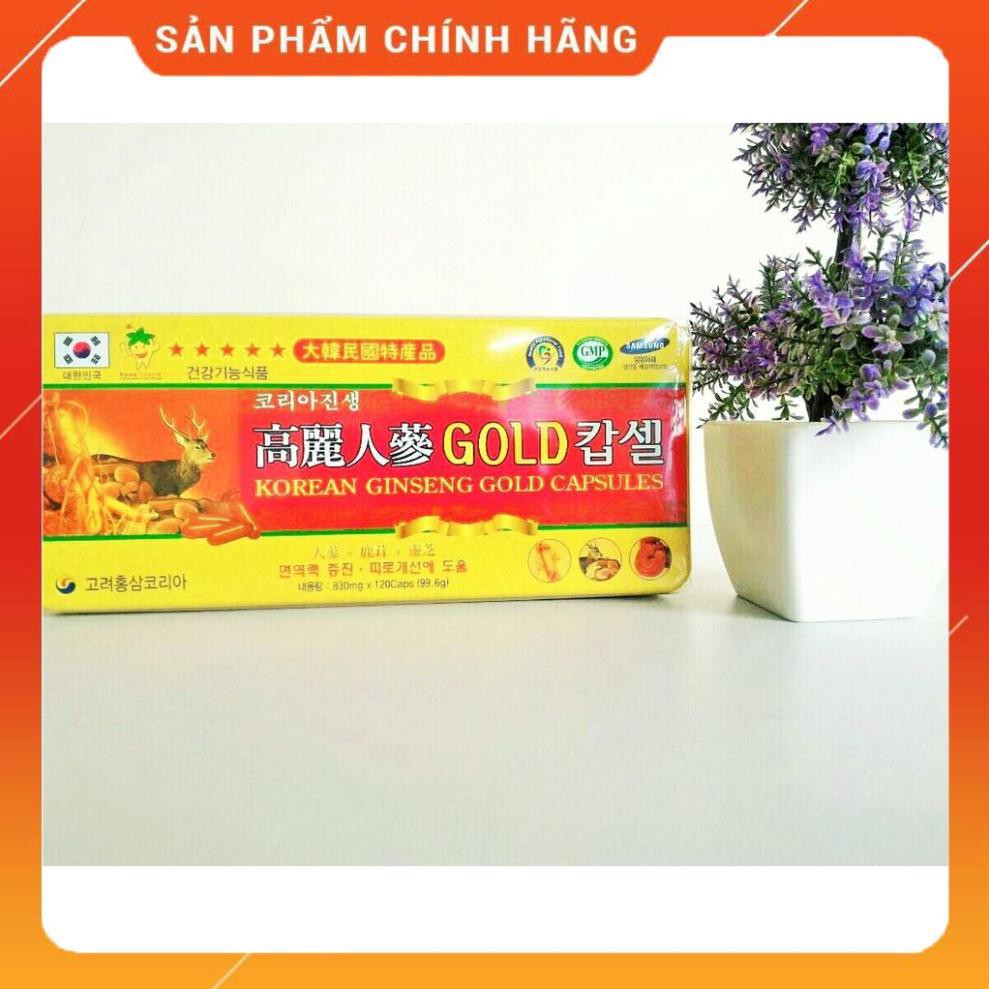 Viên Đạm Hồng Sâm Nhung Hươu Linh Chi Hàn Quốc, Hộp Vàng Đỏ 120 viên