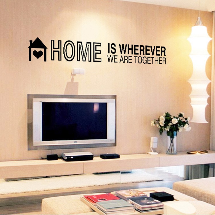 Giấy dán tường chữ thông điệp gia đình ý nghĩa HOME - IS WHEREVER WE ARE TOGETHER