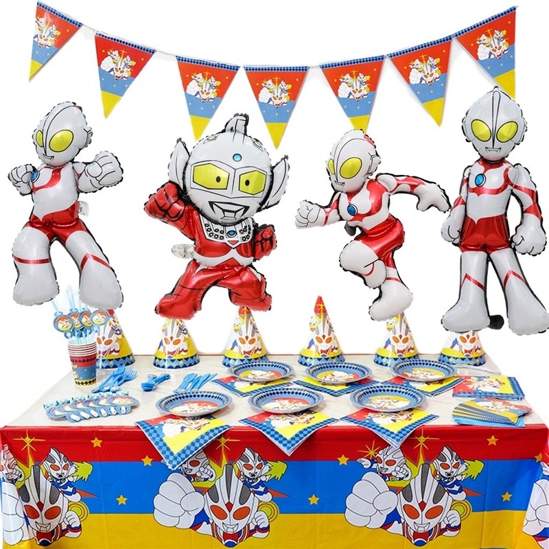Bong Bóng Lá Nhôm Hình Ultraman 3D 78 * 45CM Trang Trí Tiệc Sinh Nhật