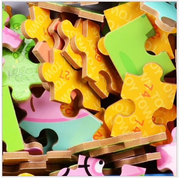 ❀Đồ chơi xếp hình puzzle 60-100-200 mảnh hộp thiếc in dập nổi chủ đề Peppa Pig - Pony/ Bộ cho bé