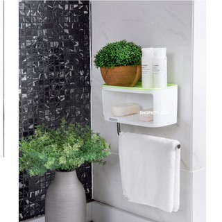 Kệ để đồ phòng tắm kèm móc khăn ECC1716