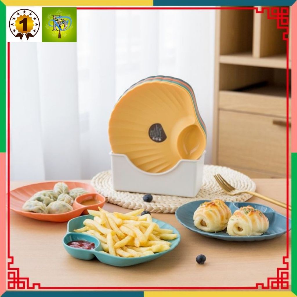 SÉT 4 Đĩa Đựng Thức Ăn, Nước Chấm Hình Vỏ Sò với nhiều màu chất lượng cao.