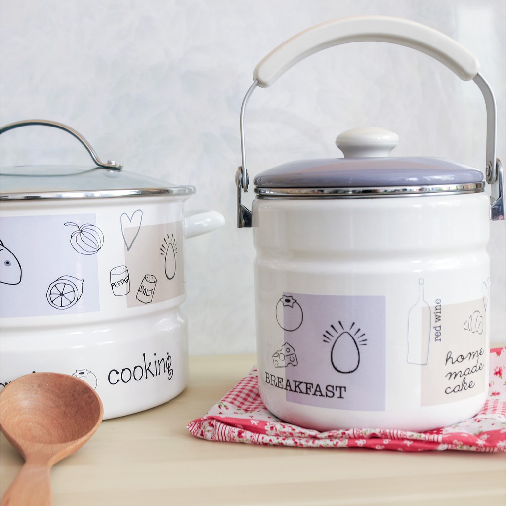 Bộ sản phẩm thép tráng men 8 món cao cấp CHEFINA, sử dụng trên bếp từ