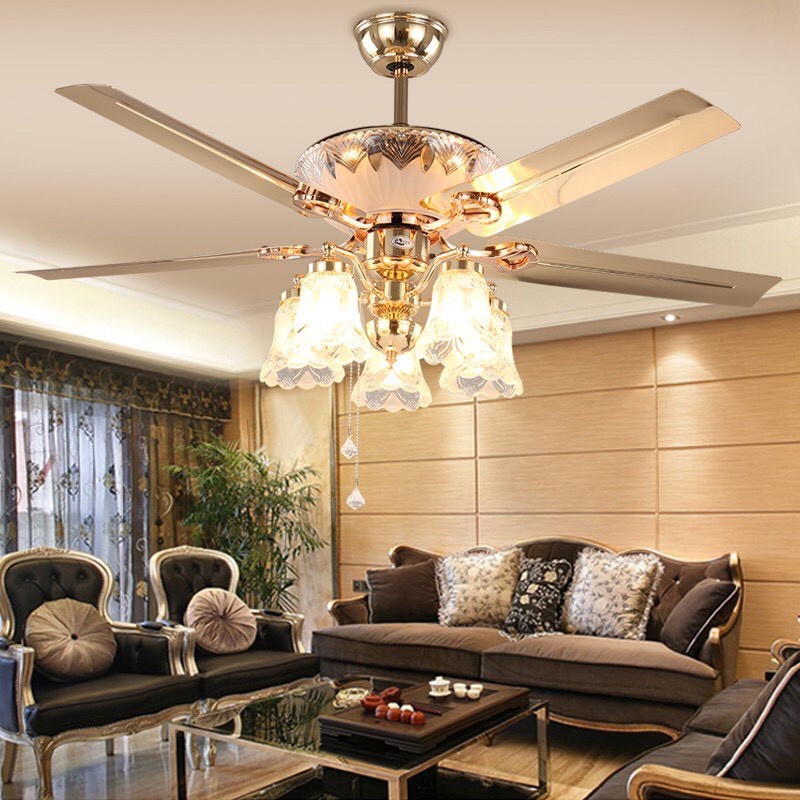 Quạt trần đèn SuperVilighting, Mã Số: S108- Động cơ AC CS: 90W, sải cánh : 1.36m, Điện áp 220V,Bảo hành động cơ 48 tháng