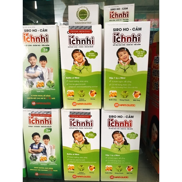 (Chính Hãng) Siro Ho Ích Nhi, Ho Cảm, Hắt Hơi, Sổ Mũi, Long Đờm Cho Bé, Chai 90Ml