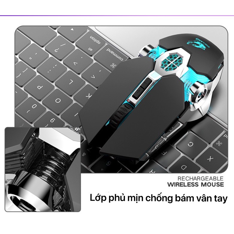 Chuột Không Dây Gaming Led Siêu Đẹp Free Wolf  X13 Premium Pin Sạc Dùng Siêu Trâu Chuột Máy Tính Không Dây Đẹp