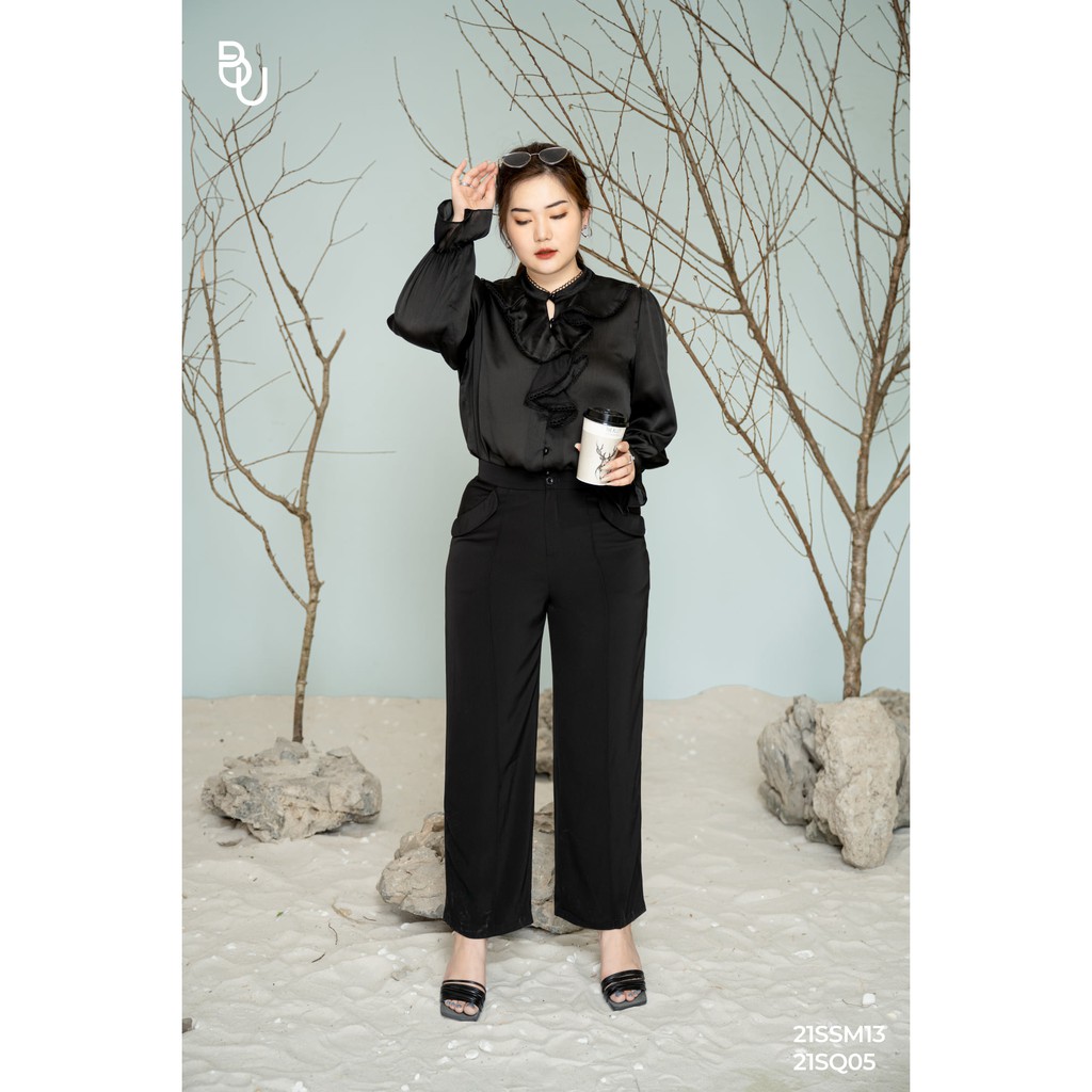 Sơ mi bèo cổ kẹp ren BIG SIZE (55kg đến 95kg) - 21SSM13 - [BUstu Bigsize]