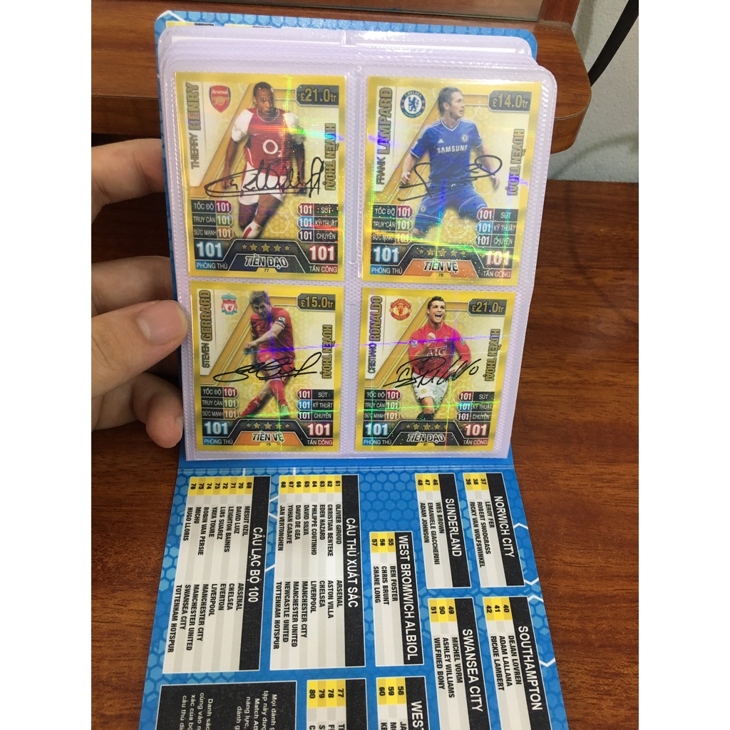 Bộ Sưu Tập 80 Thẻ Cầu Thủ In Album Match Attax 2013-14